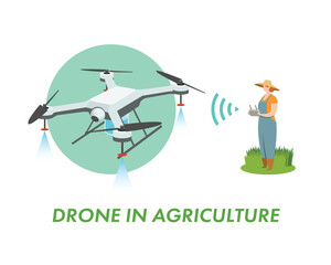 Vector illustration of smart farming using drones and AI