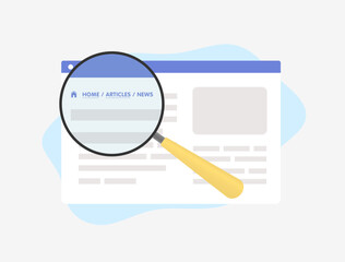 Wall Mural - breadcrumbs navigation concept. enhance seo and user experience with breadcrumbs navigation and inte