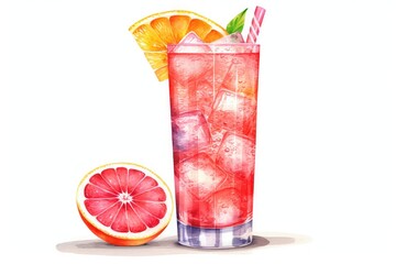 Sticker - cocktail with lemon and lime