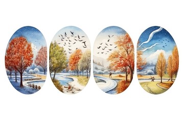 Wall Mural - easter eggs on a white background