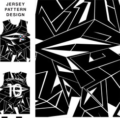 Abstract Monochrom african concept vector jersey pattern template for printing or sublimation sports uniforms football volleyball basketball e-sports cycling and fishing Free Vector.