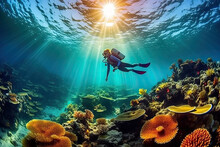 A Person Swimming In The Ocean With Corals And Anemones On Their Sides Photo By Shutterstocker