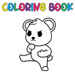 Coloring book cute animal for education cute panda black and white illustration