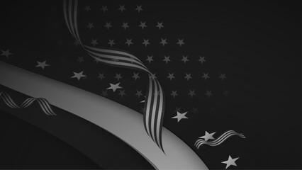 Wall Mural - vector flat design usa independence day grayscale concept