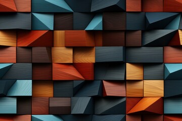 Wall Mural - Wood pattern. abstract geometric wooden design. Generative AI	