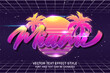 miami night retrowave synthwave typography editable text effect font style template background design