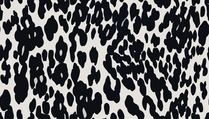 Wall Mural - Minimal hand drawn abstract pattern with leopard skin. Collage modern print. Fashionable template for design