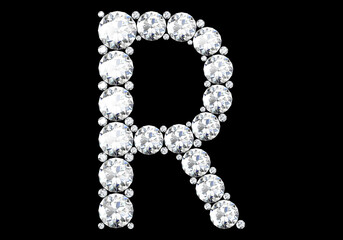 Wall Mural - Diamond letters with gemstones (high resolution 3D image)