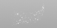 Christmas Background. Powder Dust Light Magic Glow Of Gold. Small Shiny Bokeh Dust Particles. Fantastic Shimmery Effect.