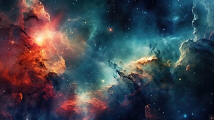 nebula in deep space with stars, space nebula and galaxy