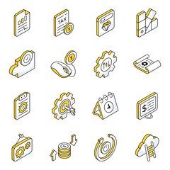 Wall Mural - Pack of Business and Finance Flat Icons