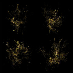 Wall Mural - explosion of golden glitter confetti. gold dust and particles splatter or shimmer. sparkling glitter