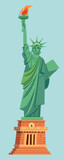 Fototapeta  - new york city icon statue of liberty illustration design in cartoon flat style