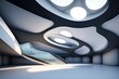 Beautiful modern futuristic building interior architecture. AI generated.
