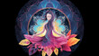 logo yoga meditation mindfulness breathwork yin flow femininity - by generative ai