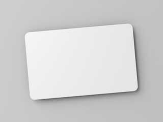 Wall Mural - blank white business card isolated on grey background with shadow minimal concept 3d rendering