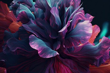 beautiful digitally illustrated flower blooms background wallpaper, Generative AI