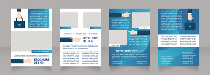 Early career opportunity for students blank brochure layout design. Vertical poster template set with empty copy space for text. Premade corporate reports collection. Editable flyer 4 paper pages