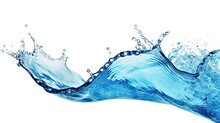 Blue Water Splash Wave On A White Background Water Drops Banner Wallpaper Illustration, Generative AI