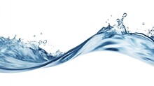Blue Water Splash Wave On A White Background Water Drops Banner Wallpaper Illustration, Generative AI