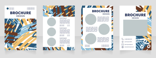 Imagination skills development blank brochure design. Template set with copy space for text. Premade corporate reports collection. Editable 4 paper pages. Source Sans, Myriad Pro, Arial fonts used