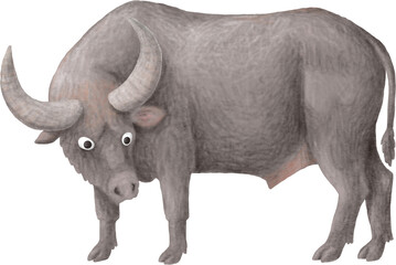 Aufkleber - Water buffalo illustration isolated on white