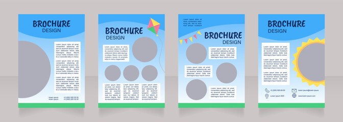 Wall Mural - children summer camp opening blank brochure design. template set with copy space for text. premade c