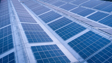 future green energy and sustainable electricity resource concept. outdoor focus on solar panels on r