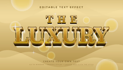 Wall Mural - Gold Luxury 3D editable text effect, suitable for promotion, product, headline