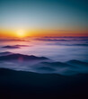 abendrot sonnenaufgang sonnenuntergang berge panorama alpen berg gebirge ausflug urlaub wolekn himmel regen unwetter sturm- generative ki