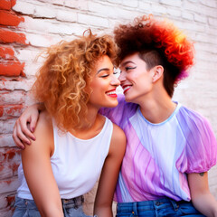 Wall Mural - lgbtqia people having fun on a citytrip