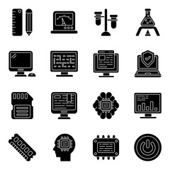 Sticker - Pack of Medical and Lab Solid Icons