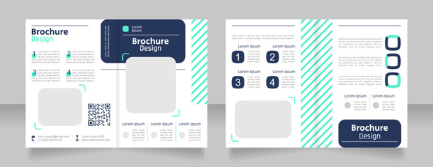 Wall Mural - medical tests bifold brochure template design. half fold booklet mockup set with copy space for text