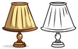 cartoon lampshade vector illustration, Lamp shade , lampshades vector image, colored and black and white line artwork ,lampshade clip art ,symbol, stock vector