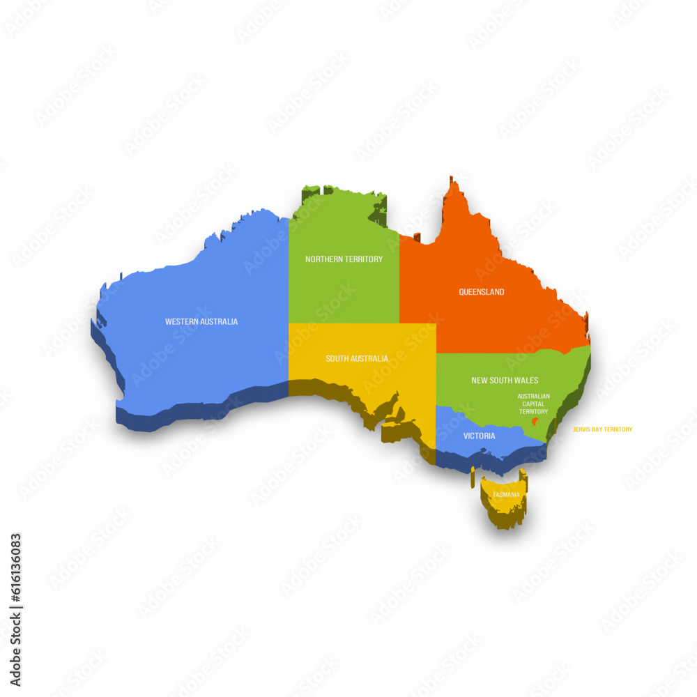 Australia political map of administrative divisions - states and ...