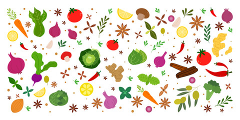 Wall Mural - Big bundle of vegetable element