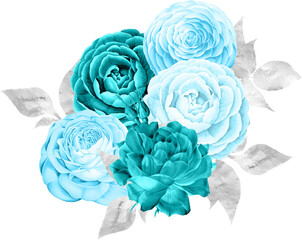 Wall Mural - Turquoise and Silver Bouquets
Hi
I get the ideas from nature. For the graphics an AI helps me. The processing of the images is done by me with a graphics program.