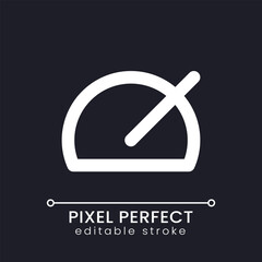 Wall Mural - Speed up pixel perfect white linear ui icon for dark theme. Footage editing. Accelerate video. Fast playback. Vector line pictogram. Isolated user interface symbol for night mode. Editable stroke