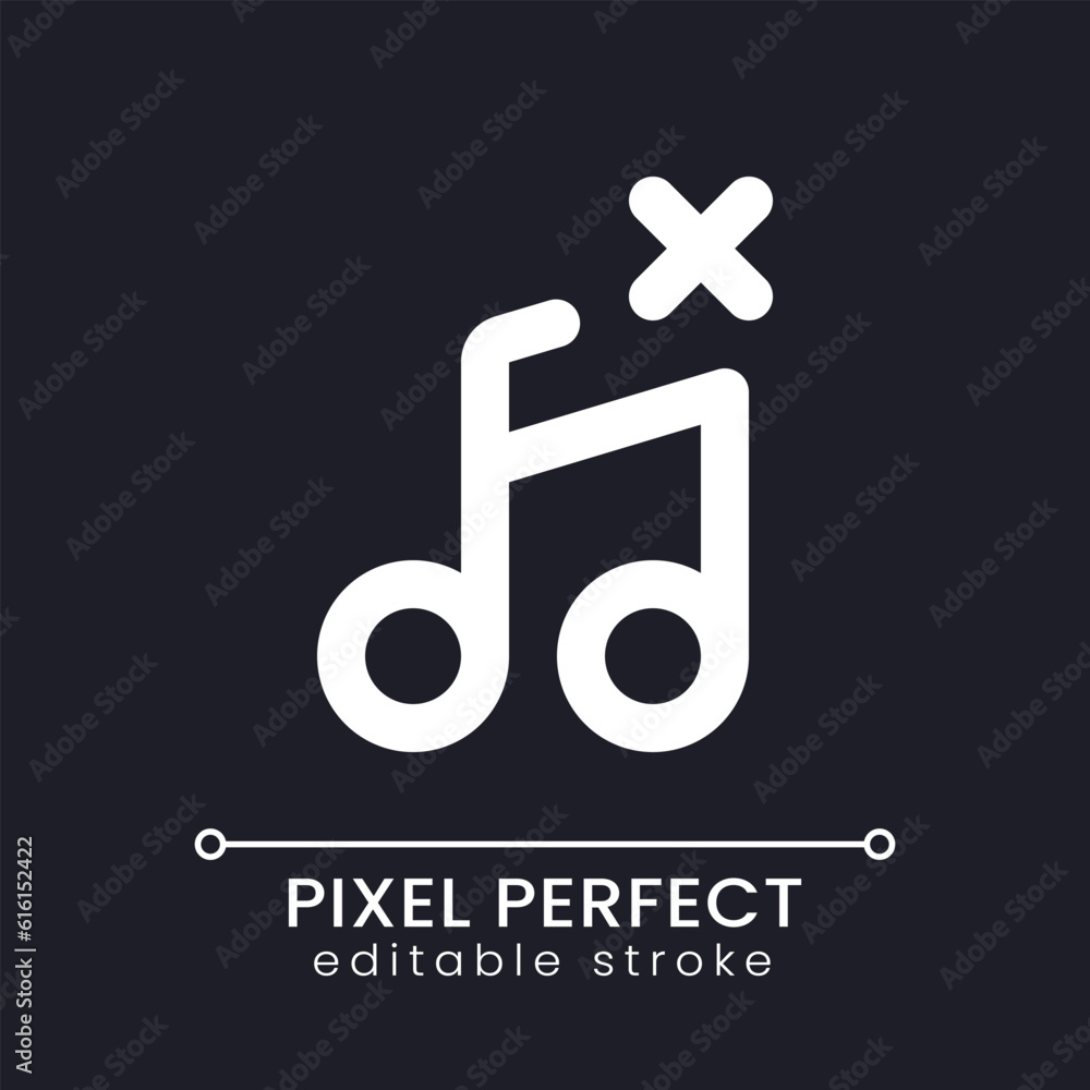 Remove audio track pixel perfect white linear ui icon for dark theme ...