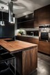 © piai - Chic and modern kitchen, with gleaming stainless steel appliances and a sleek, minimalist design. Generative AI