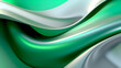 Abstract Waveshape background, green and white fading with silver reflexion