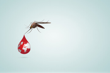 World Mosquito Day, Illustration of Mosquitoes and Disease Prevention.