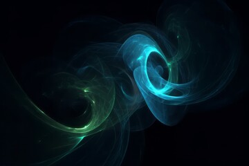 Aufkleber -  Abstract Animation of Colorful Waves on a Black Background, Evoking a Mesmerizing Blend of Light Sky-Blue, Dark Blue, and Electric Light in a Dark Sky-Blue and Dark Pink Setting