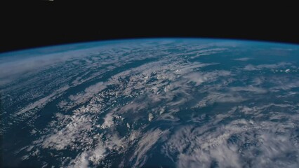Wall Mural - Earth from space. Flight over the Earth time lapse. Planet Earth seen from the ISS. Elements of this image furnished by NASA.