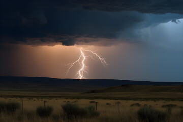 rain clouds with lightening ,generative ai