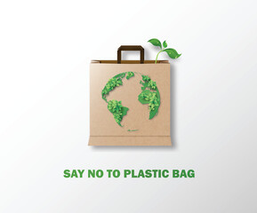 Wall Mural - say no to plastic day
