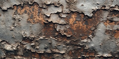 Wall Mural - AI Generated. AI Generative. Old vintage retro old aged damaged metal texture. Scratched grunge surface. Graphic Art