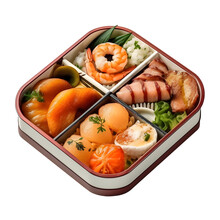 A Bento Box Served On A Beautiful, Transparent Background