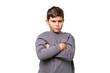 © luismolinero - Little caucasian kid over isolated chroma key background with unhappy expression