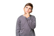 © luismolinero - Little caucasian kid over isolated chroma key background having doubts